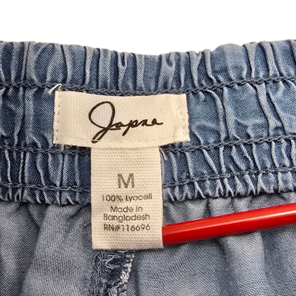 Japna Jogger Pants Women M Blue Lyocell Ruched Elastic Waist Boho Coastal Casual - Picture 5 of 8